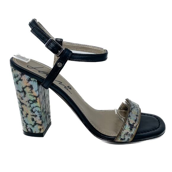 Lanvin Rainbow holographic block heel metallic ankle wrap sandals size 38.5 - Picture 12 of 15